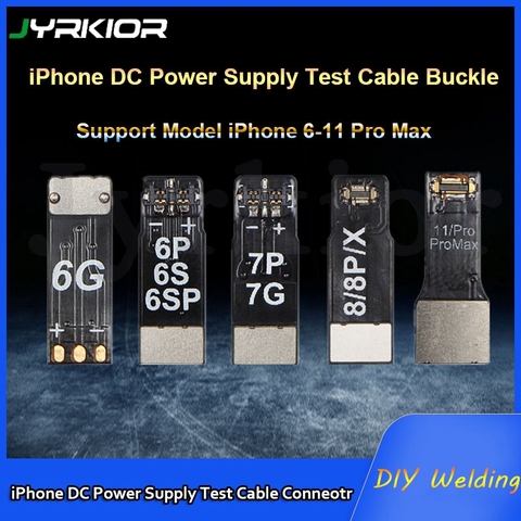 Jyrkior para iPhone 5S/SE/6/7/8/X/XS Clip de la placa base de mantenimiento de la batería hebilla macho DC Cable de prueba de alimentación ► Foto 1/5