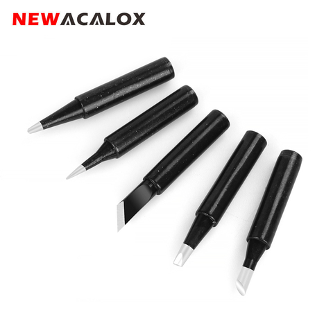 NEWACALOX-5 uds. De puntas de hierro para soldadura, sin plomo, negro, usadas para estaciones de soldadura 936/878D/8786, accesorio de soldadura Universal, refundido ► Foto 1/6