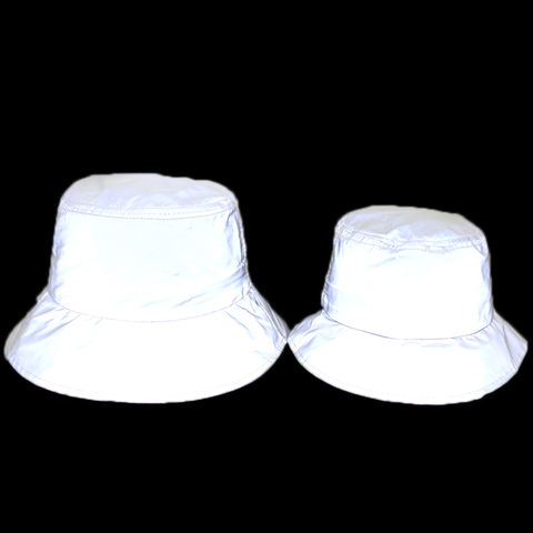 FOXMOTHER-gorros de pesca luminosos reflectantes para hombre y mujer, gorra de cubo de Panama, color gris plateado, para deportes al aire libre y fiestas ► Foto 1/6