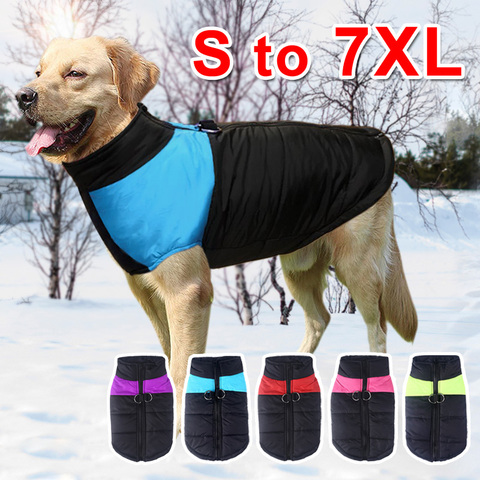 Ropa de perro grande invierno cálido mascota chaleco chaqueta impermeable perro abrigo ropa para perro grande Bulldog Golden Retriever ropa ► Foto 1/6