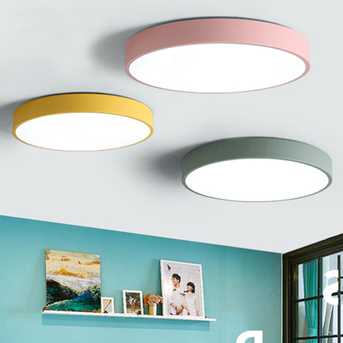 Plafonnier-lámpara de techo acrílica sencilla y moderna, LED de 220V, para sala de estar, dormitorio, pasillo de restaurante, estudio y hotel ► Foto 1/6