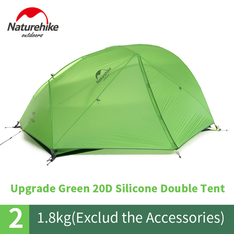 Naturehike-Tienda de campaña ultraligera para 2 personas, tiendas de acampada mejorada de Star River, de silicona 20D con falda para nieve, con colchoneta NH17T012-T gratis ► Foto 1/6