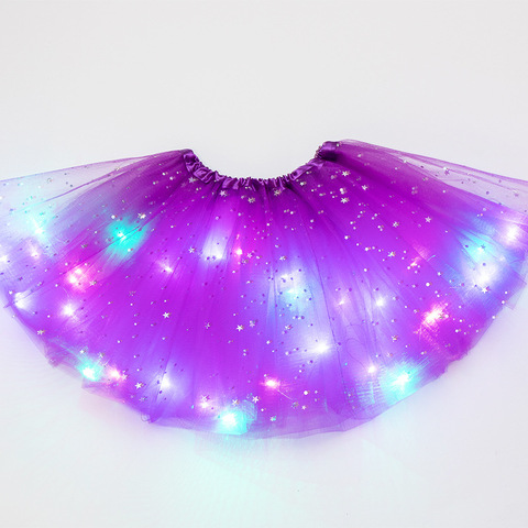 Faldas con luz LED brillante para niños y niñas tutú de princesa, ropa para niños, fiesta de baile, minifalda, disfraz, cosplay ► Foto 1/5