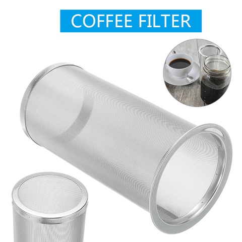 Tarro de acero inoxidable malla filtro de café Infusor de elaboración de café cesta de filtro apto 32oz tarros de albañil fácil reutilizable Multi herramientas de café ► Foto 1/6