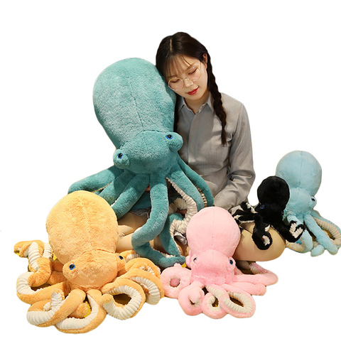 Juguete de pulpo de peluche realista para niños, almohada de pulpo de tamaño grande de 30cm-90cm, muñeco suave de vida marina de peluche ► Foto 1/6