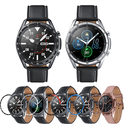 Funda protectora de acero inoxidable para reloj samsung galaxy watch 3, 45mm, bisel, anillo, esfera, escala, velocidad ► Foto 1/6