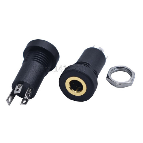 Toma de Audio de 4 polos, montaje de Panel negro chapado en oro con tuercas, Conector de auriculares, 3,5mm, 10 Uds. ► Foto 1/3