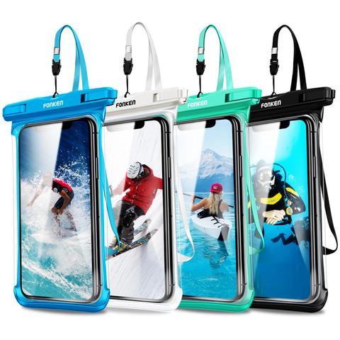 Funda impermeable de vista completa para teléfono IP68 transparente bolsa seca bolsa subacuática bolsa para nadar Max 6,5 pulgadas fundas para teléfono móvil ► Foto 1/6