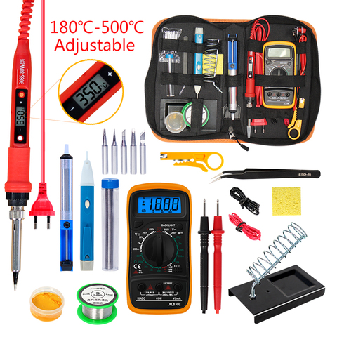 Kit de temperatura de soldadura eléctrico de hierro, 110V, 220V, 80W, kit de pistola para soldar con bomba multímetro, Kits de herramientas de soldadura ► Foto 1/6