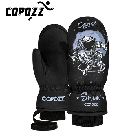 COPOZZ esquí niño guantes 3M Thinsulate invierno mantener caliente dedo mitones de dibujos animados lindo impermeable ultraligero Snowboard guantes niños ► Foto 1/6