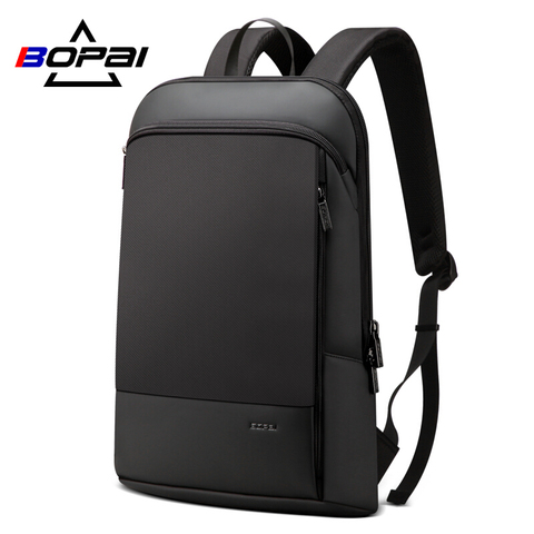 BOPAI-mochila negra para hombre y mujer, morral delgado para ordenador portátil, trabajo y oficina, Unisex ► Foto 1/6