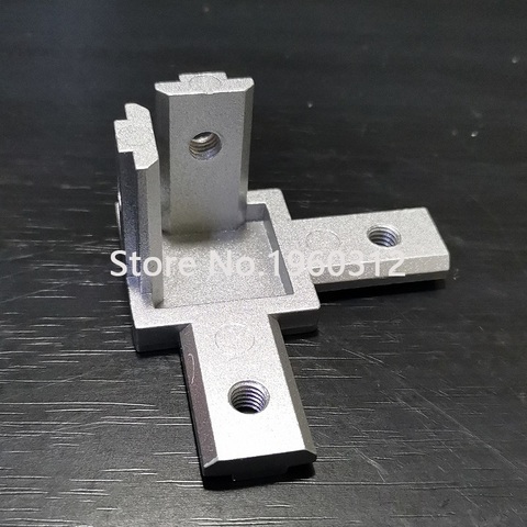 Perfil de aluminio 2022/3030/4040, Conector de esquina de 3 vías para ranura en T, perfil de extrusión de aluminio con tornillos, 1 ud. ► Foto 1/4