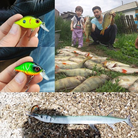 Uds 5,5 cm 9g señuelo de Pesca flotante Pesca ganchos pescado Wobbler aparejos Crankbait Artificial cebo duro japonés ► Foto 1/6