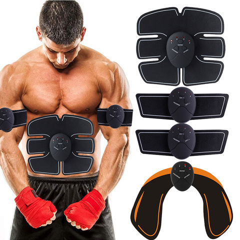 EMS dispositivo eléctrico para perder peso, estimulador sin cables para entrenar los músculos abdominales, pegatina y cinturón unisex inteligente de fitness para esculpir figura ► Foto 1/6