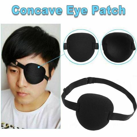 Parche de pirata para ojo Unisex negro solo parche lavable ajustable cóncavo parche médico niño disfraz de pirata Cosplay ► Foto 1/6