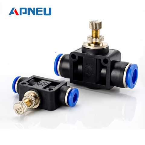 Válvula de acelerador de aire neumática, Control de velocidad, tubo de manguera rápida, Conector de ajuste de agua, Accesorios Neumáticos, ajuste de 4mm, 6mm, 8mm, 10mm ► Foto 1/6