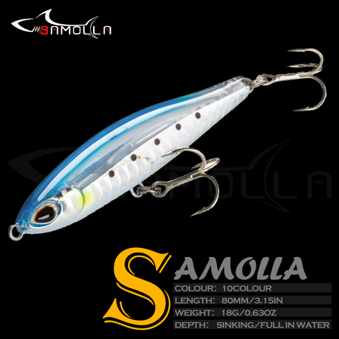 Señuelo para Pesca con lápiz se hunde cebo pesos 8cm 16g aparejos De Pesca lubina agua salada señuelos Trolling Articulos De Pesca De Isca Artificial ► Foto 1/6