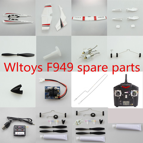 Wltoys F949 F949S RC avión espaÃ a motor propulsor conjunto de aterrizaje de equipo receptor pegamento vulnerables kit de accesorios, etc. ► Foto 1/6