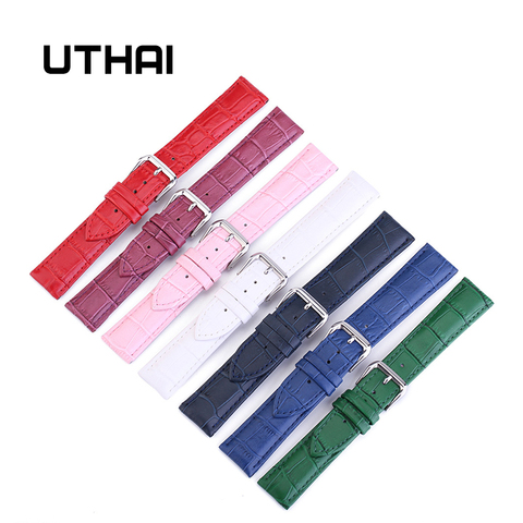 UTHAI Z11 nuevo reloj de pulsera de mujer correas de cuero genuino correa de reloj banda 10-24mm Multicolor bandas para reloj ► Foto 1/6