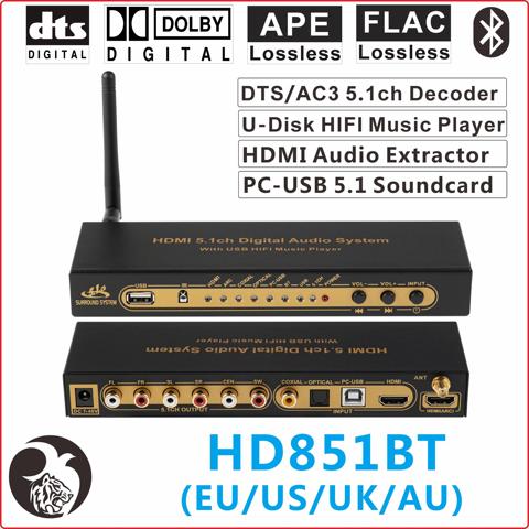 Dts ac3 5,1 decodificador de Audio convertidor HDMI compatible con Extractor de 4K arco SPDIF Coaxial óptico PC-USB tarjeta de sonido USB player Bluetooth ► Foto 1/6