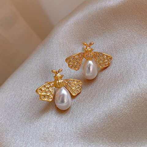 Pendientes de perlas de mariposa personalizados para mujer, joyería simple, regalo, moda 2022 ► Foto 1/6