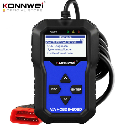 KONNWEI-Herramienta de diagnóstico automotriz KW350, autoescáner OBD2, revisión de motor, ABS, EPB y airbag, reinicio de servicio de aceite, para coches VAG: VW y Audi, mejor que la VAG COM ► Foto 1/6