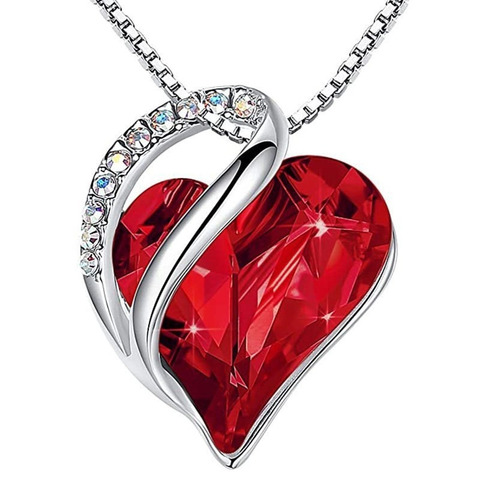 Colgante de corazón de amor infinito para mujer, collar hecho con cristales, joyería de piedra de nacimiento, regalos ► Foto 1/6