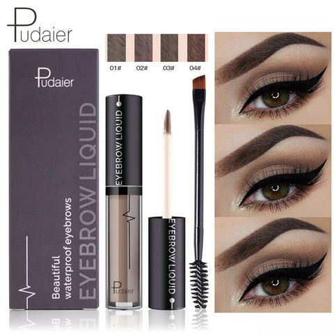 Pudaier 1 Set de maquillaje Gel de ojos de mujer maquillaje mate Crema para cejas tatuaje de cosméticos de maquillaje cejas potenciador con cepillo lápiz ► Foto 1/6