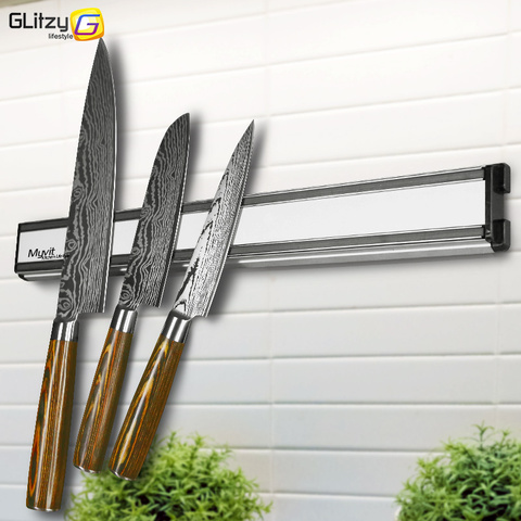 Cuchillo magnético de 14 pulgadas de aluminio para cocina, cuchillo de pared, barra de soporte, Imán, bloque de cuchillo para cuchillos, almacenamiento, herramientas de cocina ► Foto 1/6