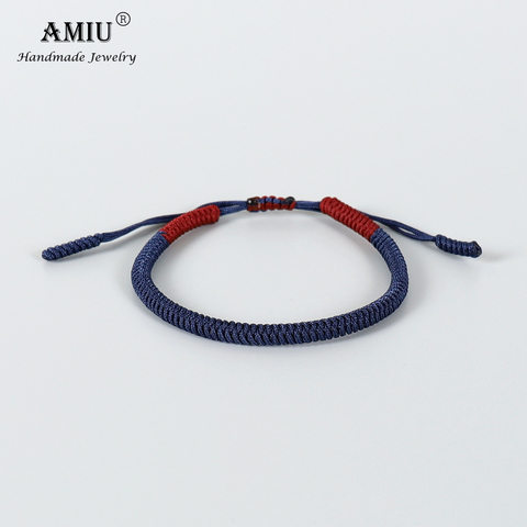 AMIU Budista Tibetano suerte tejido amuleto el Tíbet trenza cable pulseras y pulseras para mujer y hombre cuerda hecha a mano de Buda pulsera de tobillera ► Foto 1/6