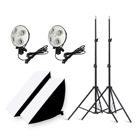 Kit de Softbox de fotografía de 50x70CM, iluminación de cuatro lámparas, con soporte de Base E27, accesorios de cámara para vídeo de estudio fotográfico ► Foto 1/6