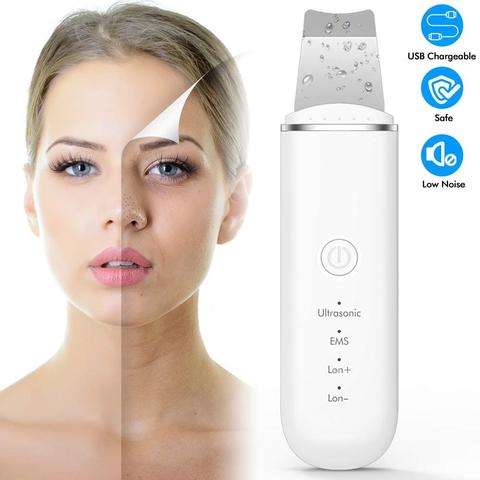 Depurador ultrasónico de iones para limpieza Facial, pala exfoliante EMS, limpiador de poros faciales Nu, máquina de estiramiento Facial, Spa galvánico ► Foto 1/6