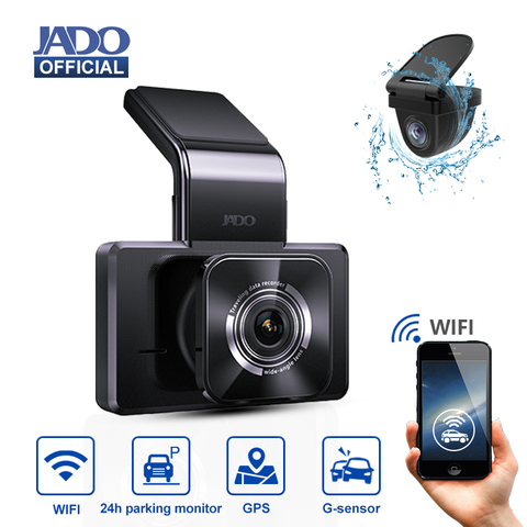 JADO D330-Cámara de salpicadero grabadora para coche, DVR, Dashcam, Monitor de aparcamiento 24H, grabadoras de coche 1080P, grabador gratuito con Wifi ► Foto 1/5