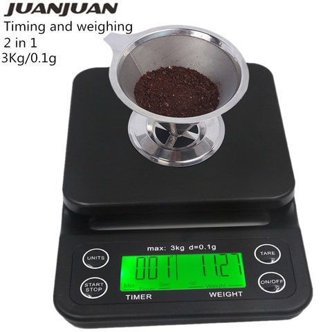 Báscula Digital de café con temporizador, joyería, peso, pantalla LCD electrónica, gramos, herramienta de peso para drogas de cocina, 30% de descuento ► Foto 1/6