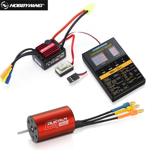 1 piezas Original Hobbywing QuicRun WP-16BL30 de velocidad sin escobillas controlador 30A RC coche ESC + 2435 4500kv motor + programa Tarjeta venta al por mayor ► Foto 1/6