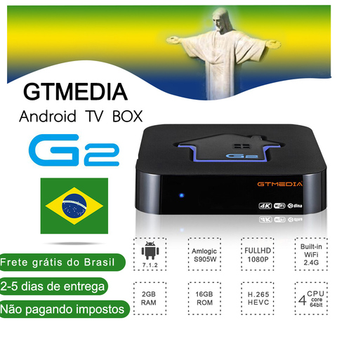 GTMEDIA G2 STB Android 7,1 TV Box 4K HDCP1.4/2,2 2G 16G WIFI Google Cast Netflix Brasil Set top Box Media Player pk h96 ► Foto 1/6