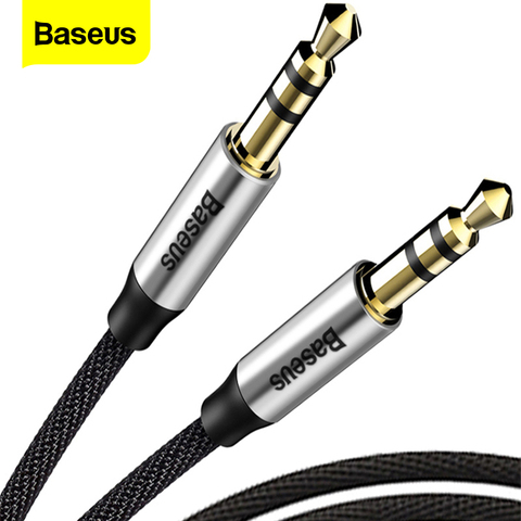 Cable Jack de Audio Baseus de 3,5mm, Cable auxiliar de Audio macho a macho de 3,5mm para auriculares de coche Samsung S10, altavoz Línea alámbrica Cable auxiliar ► Foto 1/6