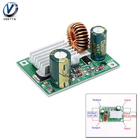 Módulo de fuente de alimentación de reducción de CC, convertidor Buck de 16V, 24V, 36V, 48V, 72V, 90V a 12V, 3A, módulo regulador estabilizador no aislado ► Foto 1/6