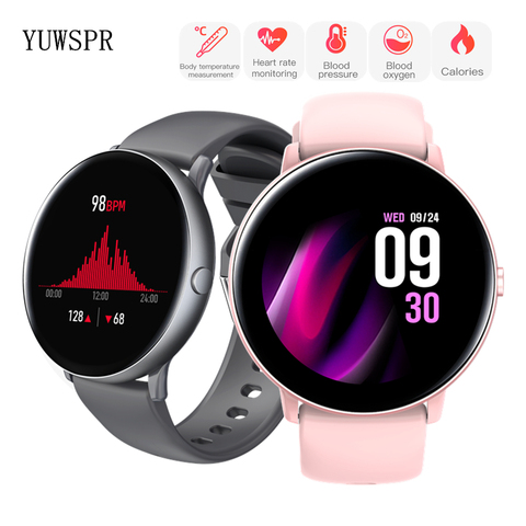 Reloj inteligente deportivo para mujer, pulsera con monitor de ritmo cardíaco, temperatura corporal, ECG/PPG, calorías, rastreador saludable, S22T ► Foto 1/6