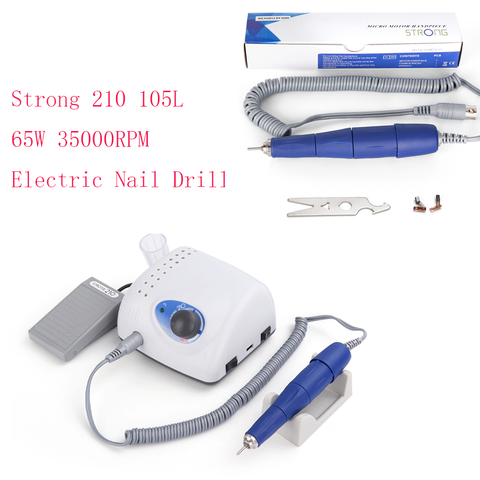 Strong-pulidora eléctrica para manicura y pedicura, máquina pulidora de uñas de 65W y 204/210 rpm ► Foto 1/5