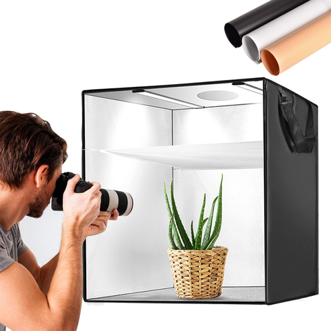 Caja de Luz Portátil de 40/50/60cm para fotografía tienda de campaña con 3 colores de fondo para estudio fotográfico, caja de iluminación ► Foto 1/6