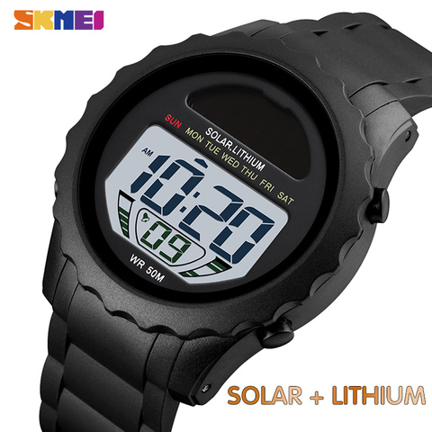 Moda SKMEI relojes Solar Digital de reloj impermeable cronómetro Chrono Digital relojes de pulsera para hombre estudiante Montre ► Foto 1/6