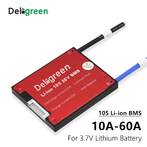 Placa de circuito de protección BMS 10S 15A 20A 30A 40A 50A 60A para batería de litio de 3,7 V 36V, resistente al agua con balance ► Foto 1/6