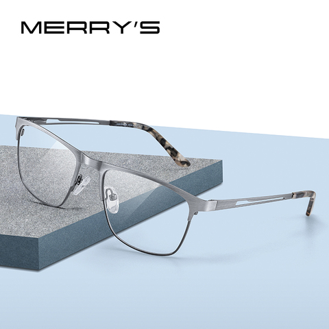 MERRYS-gafas clásicas de aleación de titanio para hombre y mujer, anteojos con montura óptica para miopía, cuadrados, ultralivianos, graduadas, S2281 ► Foto 1/6