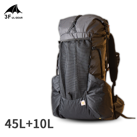 Mochila 3F UL GEAR YUE de 45 + 10L para hombre y mujer, bolsa ultraliviana para exteriores, sistema de ajuste, X-PAC, transpirable, para acampar ► Foto 1/5