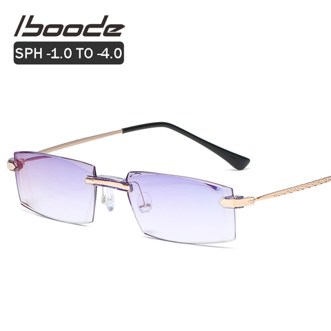 Iboode dioptrías-1,0 a-4,0 miopía gafas clásico Anti-azul Nearsight gafas ultraligero de los hombres y las mujeres óptico miope gafas ► Foto 1/6