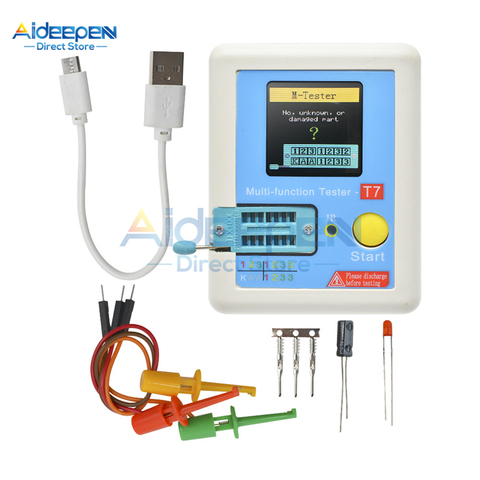 LCR-T7-probador de transistores TFT, diodo triodo, medidor de capacitancia LCR ESR NPN PNP MOSFET IR, multímetro multifunción ► Foto 1/6