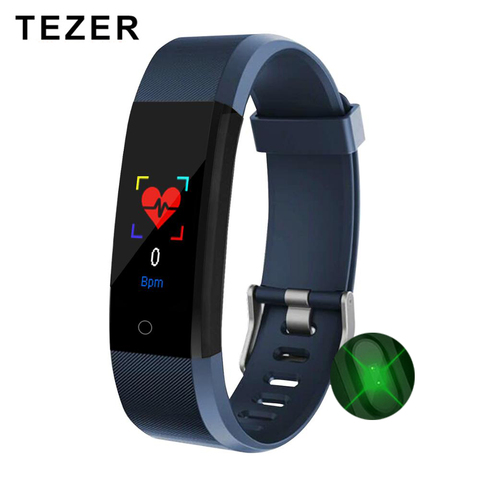 TEZER-pulsera inteligente 115 Plus para hombre, reloj deportivo con Monitor de ritmo cardíaco y presión arterial, pulsera inteligente con correa ► Foto 1/6