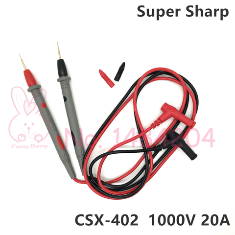 1 par ultra fino prueba 1000 V 20A para multímetro prueba cable sonda Super Sharp Punta de aguja y 4mm Banana PLUG ► Foto 1/3