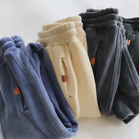 Harem pantalones de otoño e invierno 2022 nuevo suelta versión coreana más de terciopelo grueso deportes pierna ancha Harem rayo protector pie pantalones de las mujeres ► Foto 1/6
